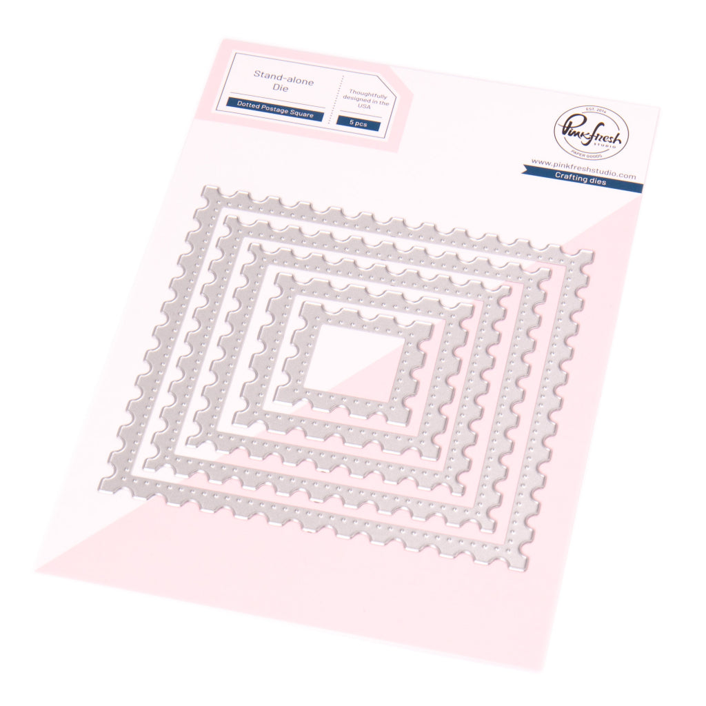 Pinkfresh Studio Essentials Dotted Postage Square Dies pf188es