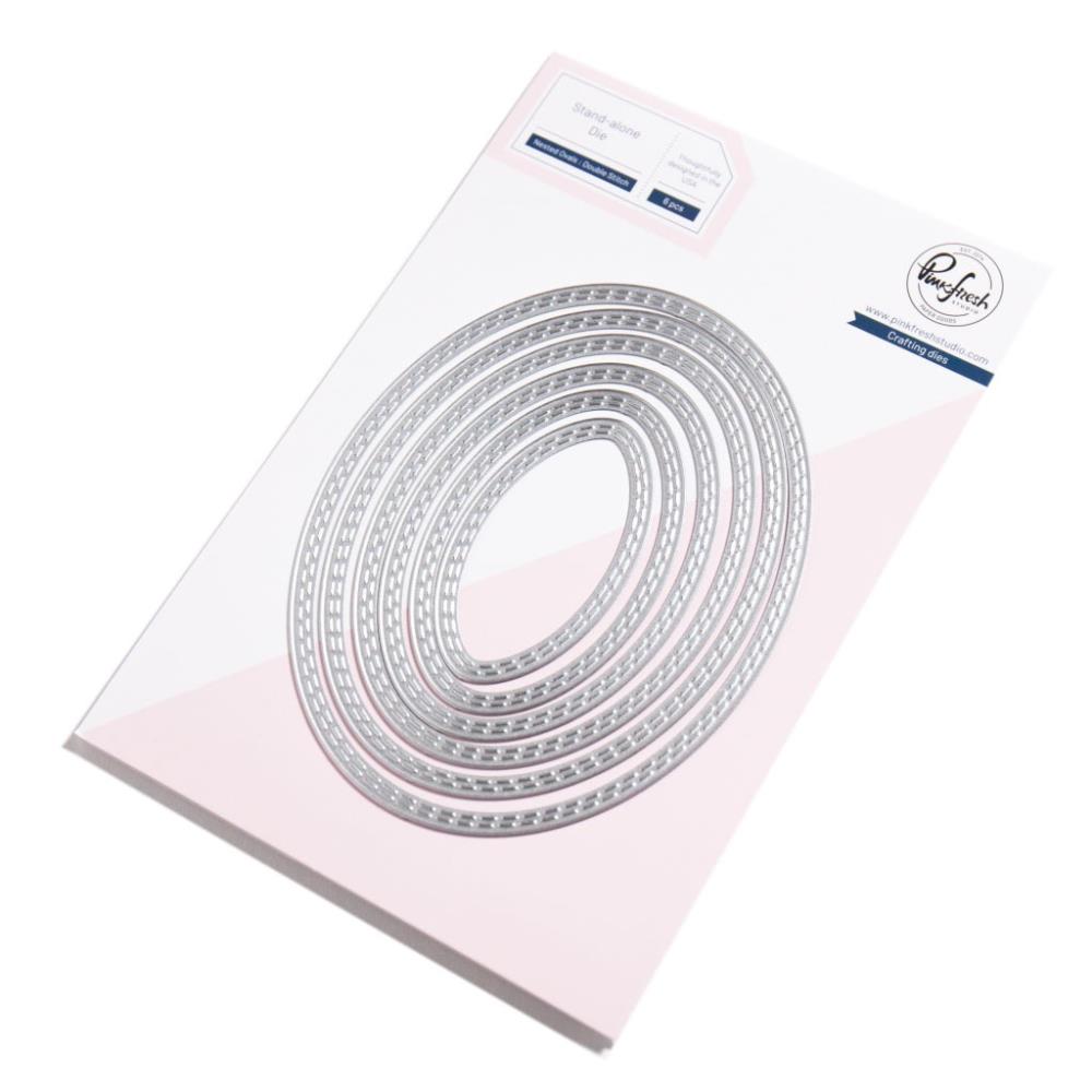 Pinkfresh Studio Essentials Nested Ovals Double Stitch Dies pf176es