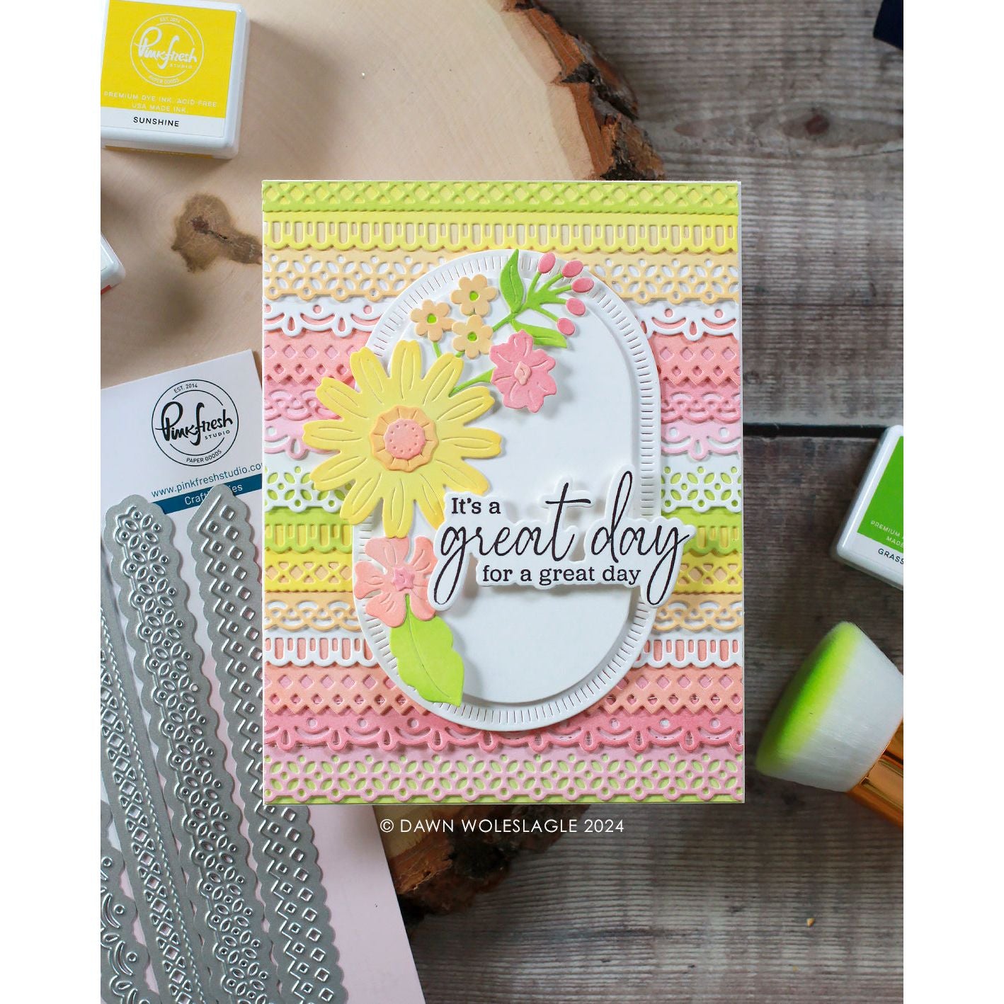 Pinkfresh Studio Fancy Edgers Dies pf174es Great Day Card | color-code:ALT03