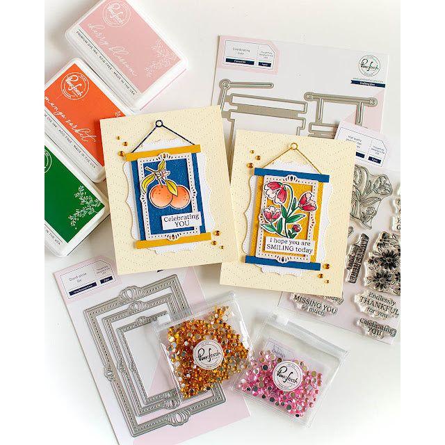 Pinkfresh Studio Fancy Rectangle Frame Dies pf161es Bright Encouragement Cards | color-code:ALT01