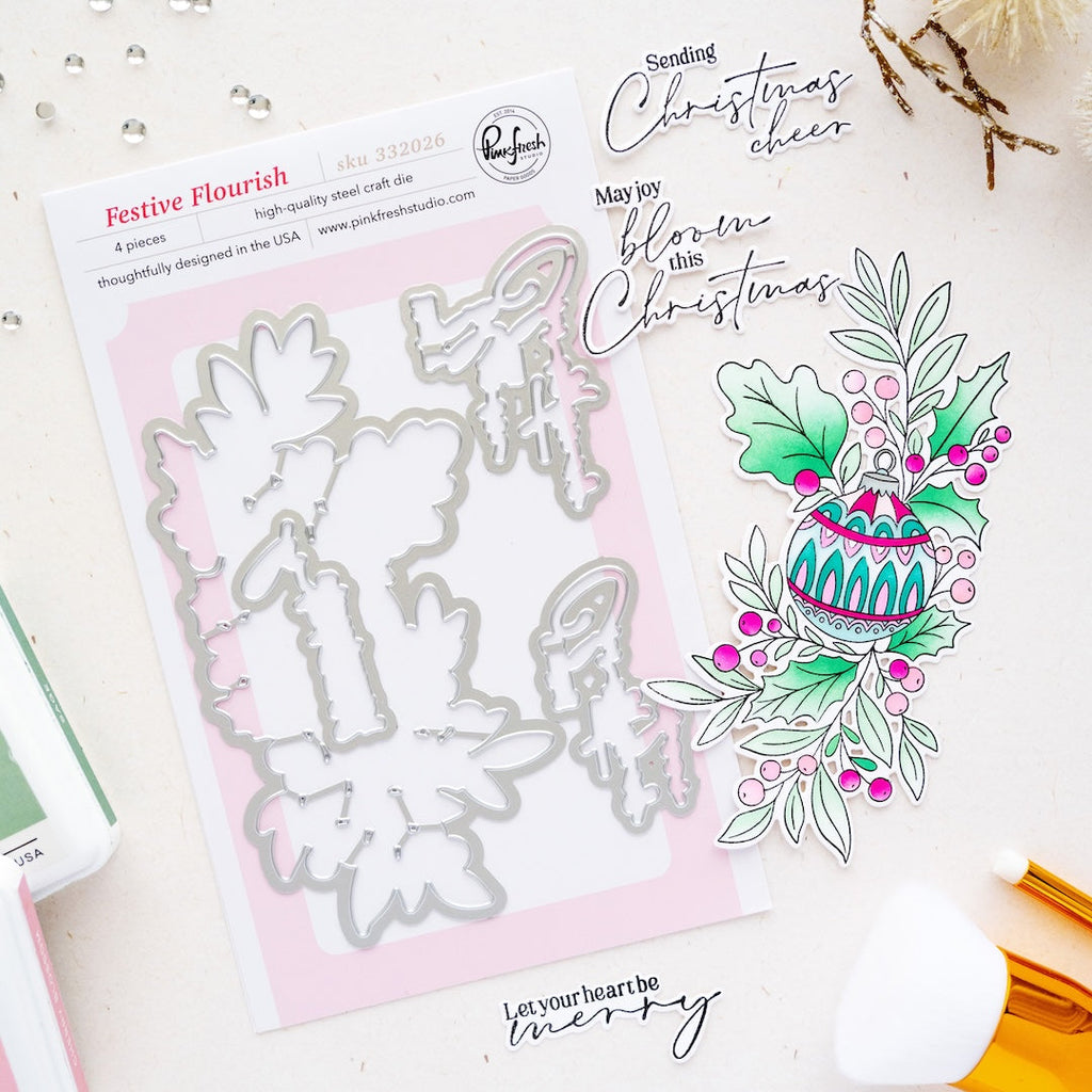 Pinkfresh Studio Festive Flourish Dies 332026
