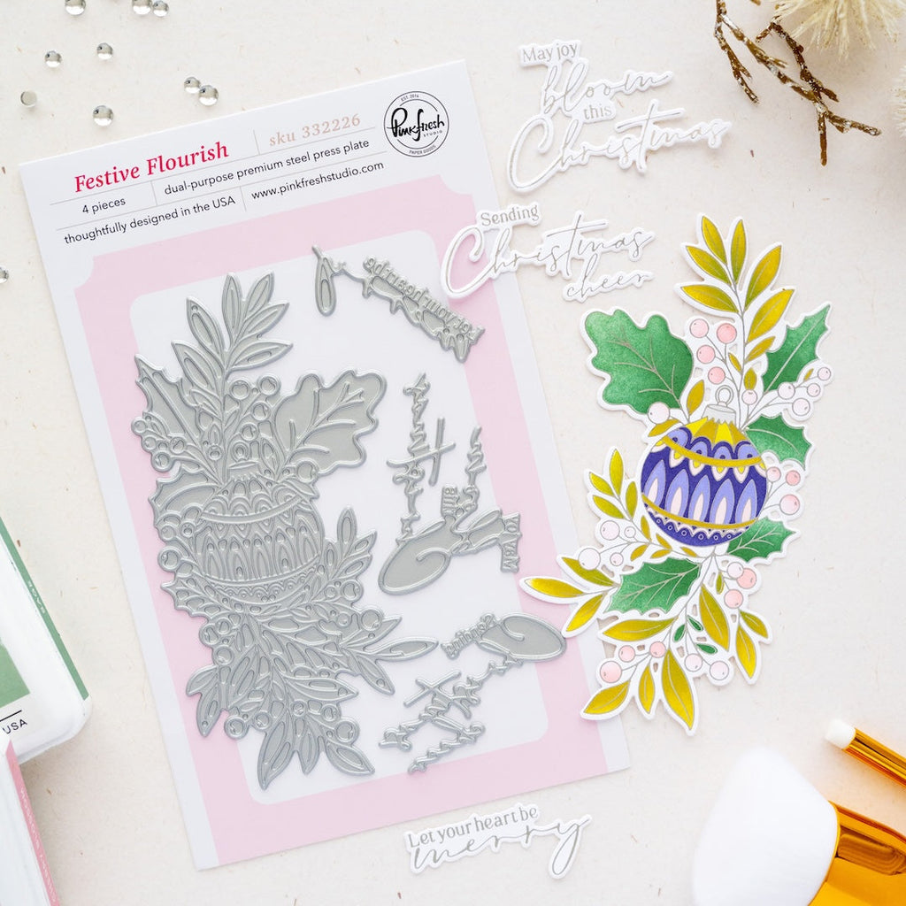 Pinkfresh Studio Festive Flourish Press Plates 332226