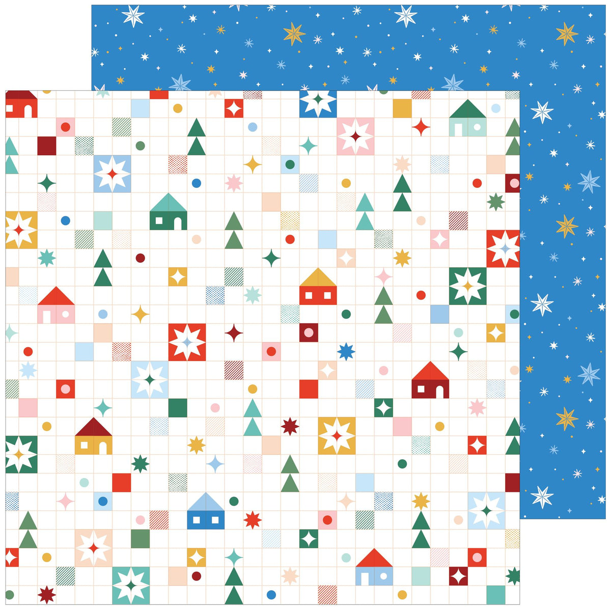 Pinkfresh Studio Festive Fun 12 x 12 Paper Pack 334626 All Through The House