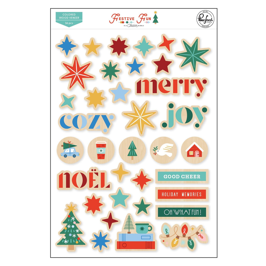 Pinkfresh Studio Festive Fun Colored Wood Veneer 336426