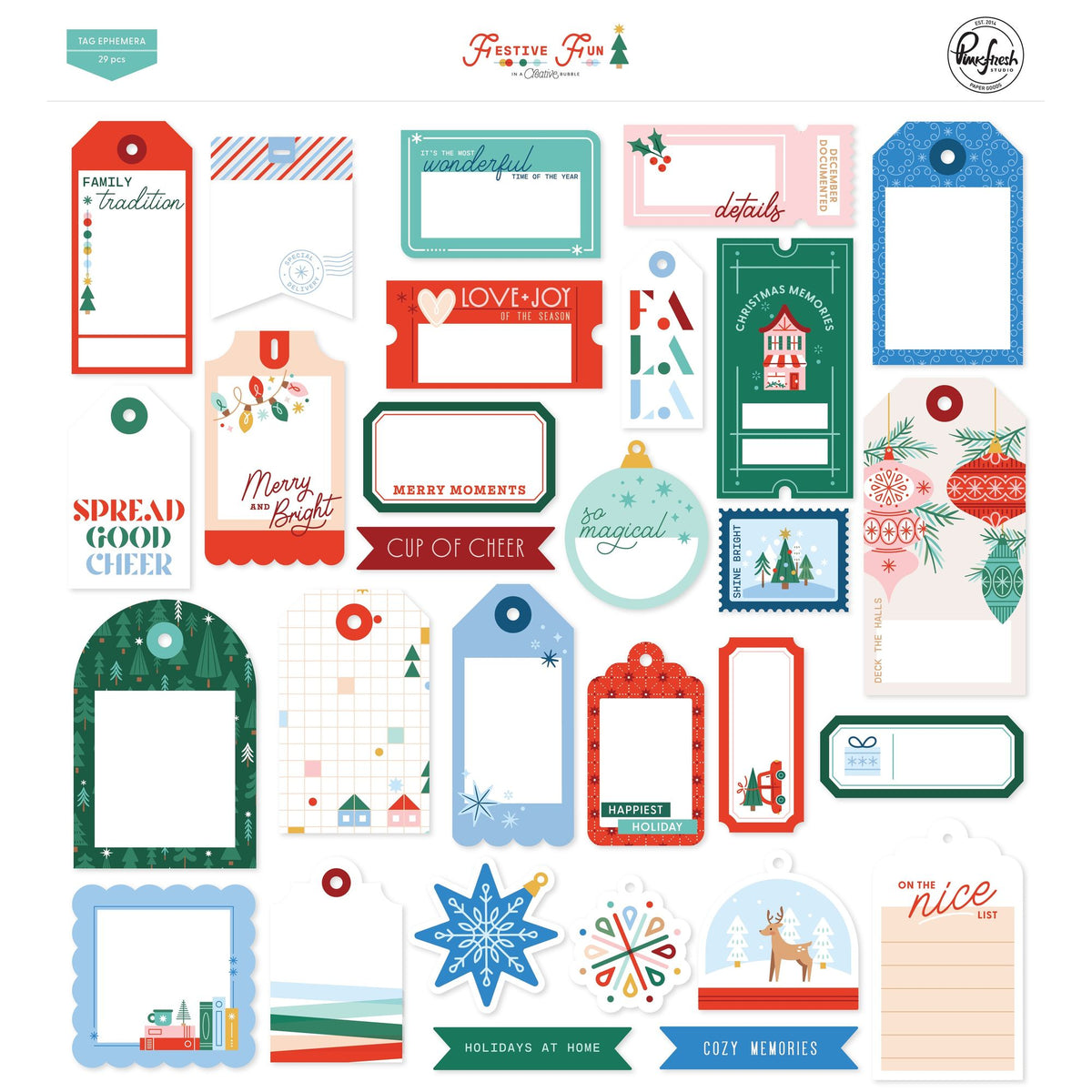 Pinkfresh Studio Festive Fun Tag Ephemera 336326