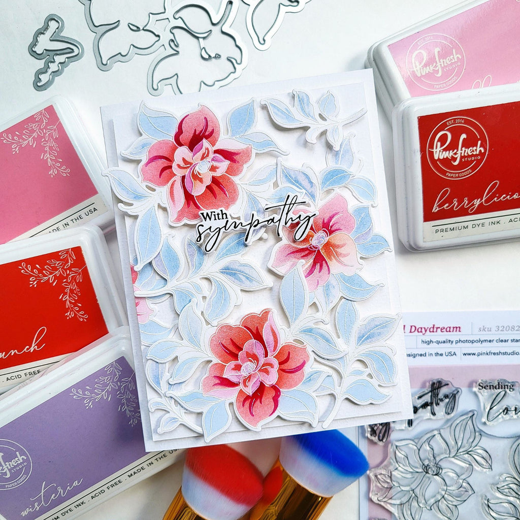 Pinkfresh Studio Floral Daydream Clear Stamps 320826 With Sympathy Card