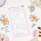 Pinkfresh Studio Floral Daydream Clear Stamps Dies Stencils And Press Plates Bundle 320926 Dies Set
