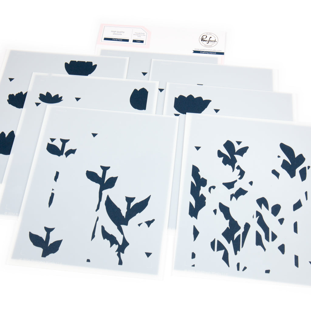 Pinkfresh Studio Floral Field Die And Stencils Bundle 268925