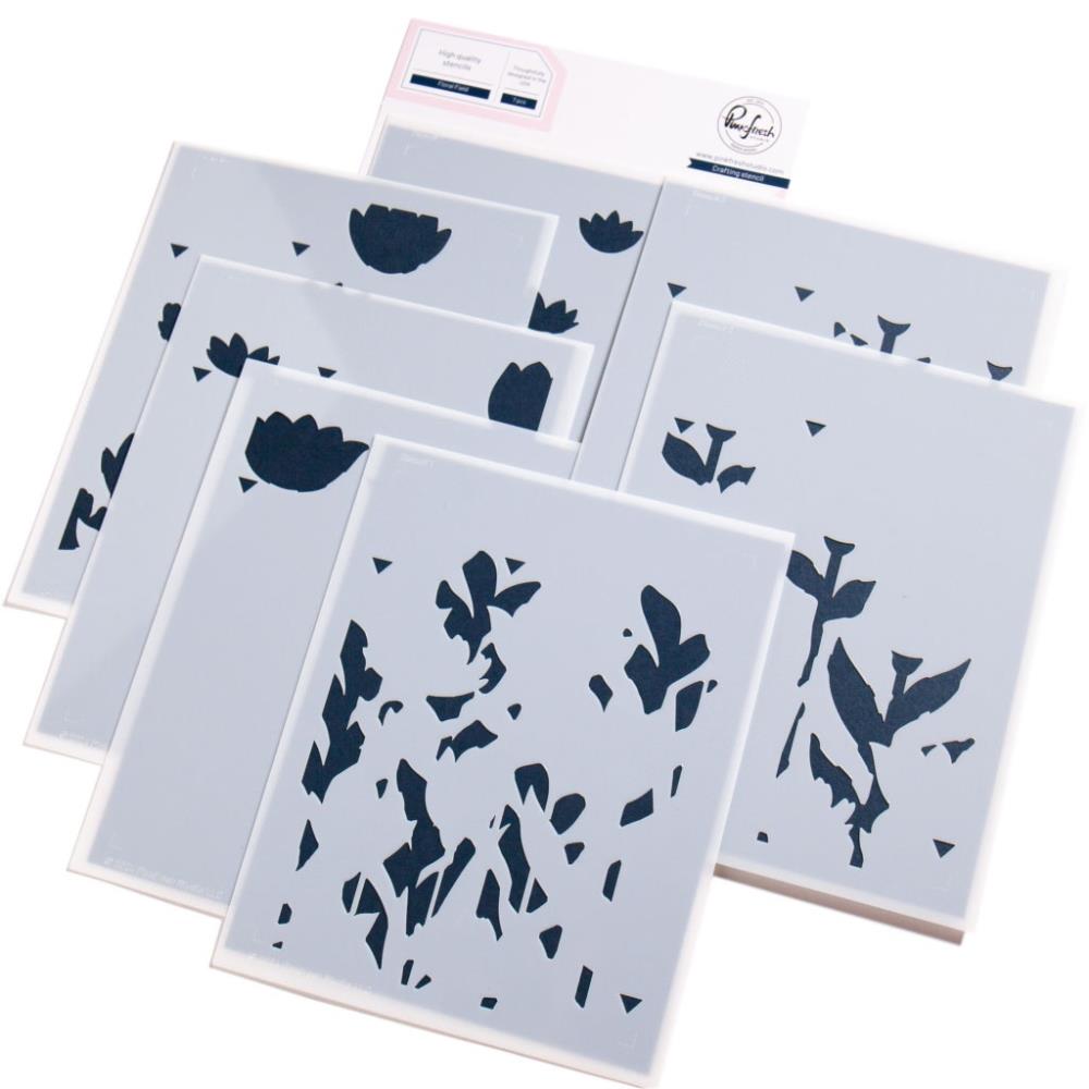 Pinkfresh Studio Floral Field Stencils 268925