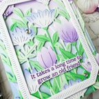 Pinkfresh Studio Floral Field Stencils 268925 Floral Friendship Card | color-code:ALT01