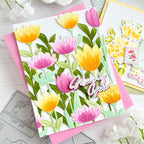 Pinkfresh Studio Floral Field Stencils 268925 Missing You Card | color-code:ALT03