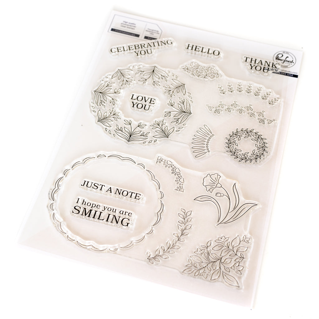 Pinkfresh Studio Floral Kaleidoscope Stamps Dies And Stencils Bundle 266125