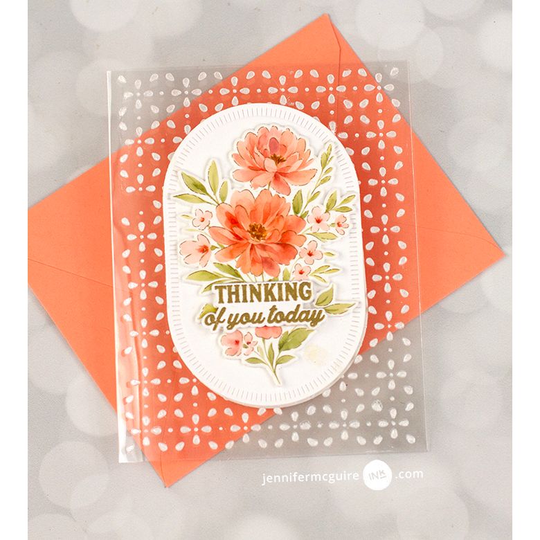 Pinkfresh Studio Floral Lattice Coverplate Die 300725 Thinking Of You Today Acetate Card | color-code:ALT01