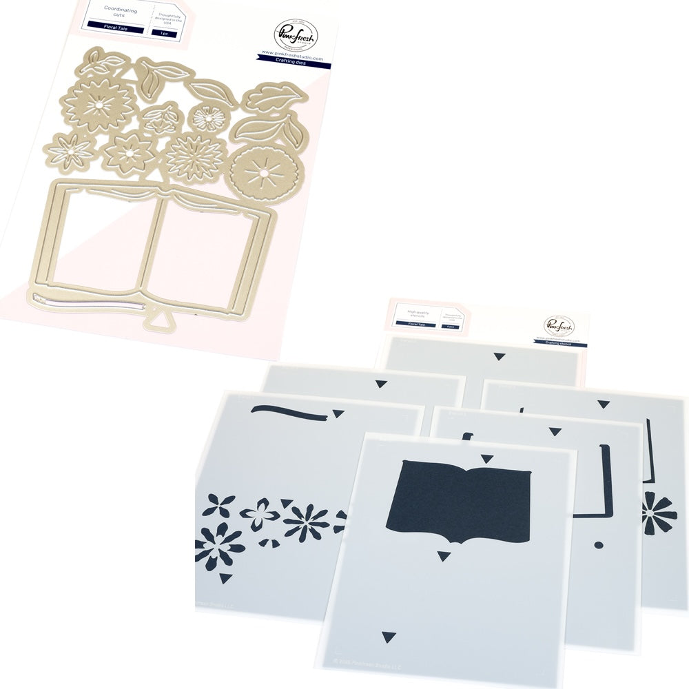 Pinkfresh Studio Floral Tale Die And Stencils Bundle
