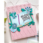 Pinkfresh Studio Floral Tale Die And Stencils Bundle Sending A Smile Your Way Card