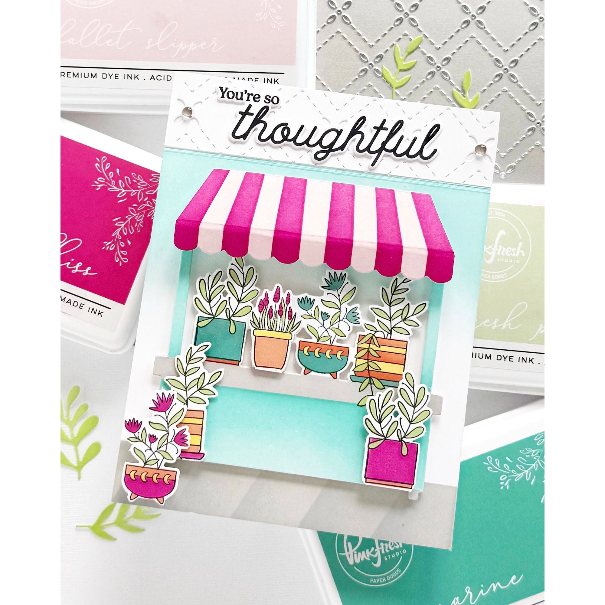 Pinkfresh Studio Flower Market Clear Stamps 295825 You're So Thoughtful Card
