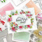 Pinkfresh Studio Flowers For The Soul Stamps Dies Stencils And Washi Tape Bundle You're A Beautiful Soul Card