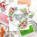 Pinkfresh Studio Flowers For The Soul Stencils 270225 Flowers Say What Words Cannot Card