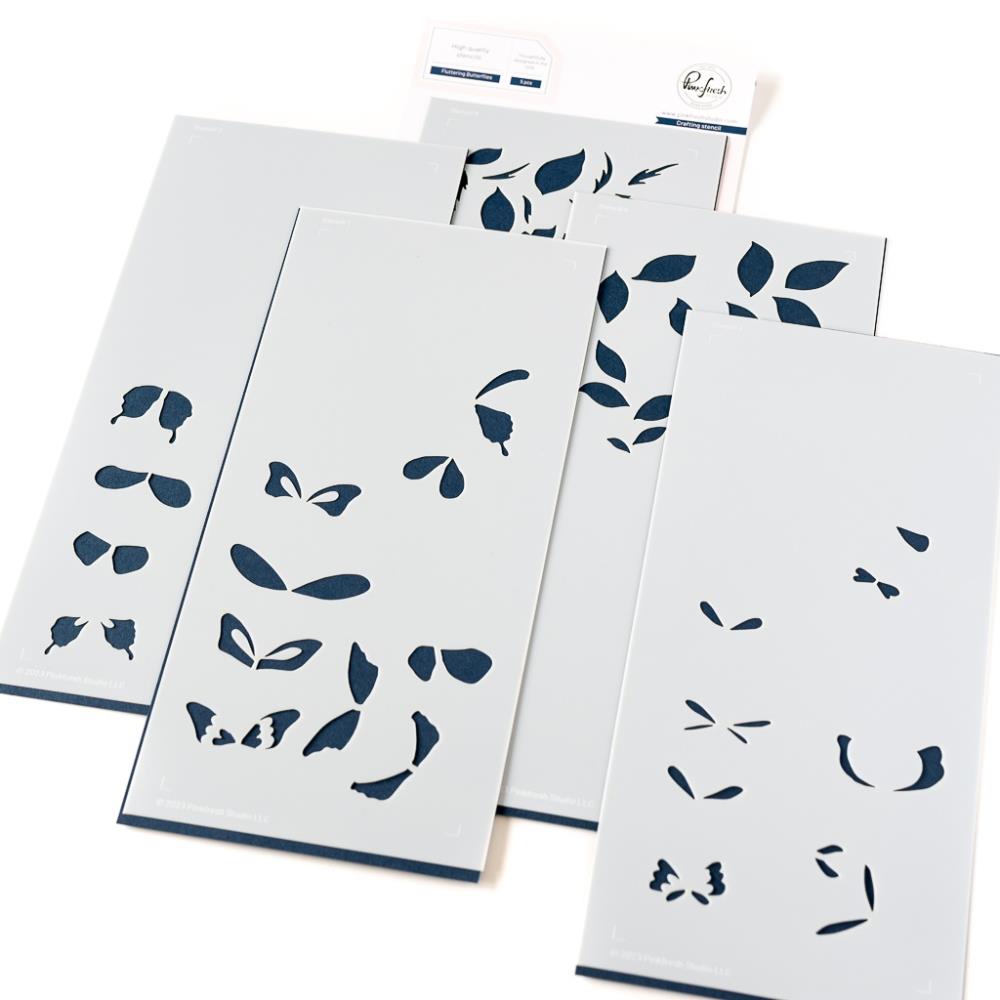 Pinkfresh Studio Fluttering Butterflies Stencils 218924