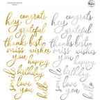 Pinkfresh Studio Foiled Script Sentiments Ephemera Set 261924