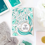 Pinkfresh Studio Foliage Flair Cling Stamp 271225 A Little Joy To Brighten Your Day Card