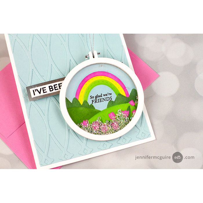 Pinkfresh Studio Four Seasons Die 266625 So Glad We're Friends Card | color-code:ALT04