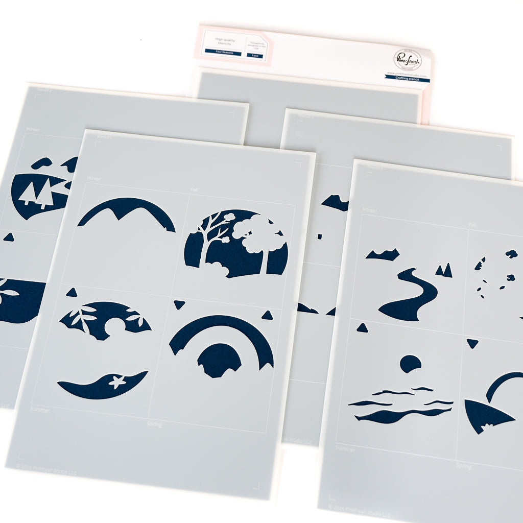 Pinkfresh Studio Four Seasons Die And Stencil Bundle 266725