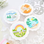 Pinkfresh Studio Four Seasons Die And Stencil Bundle Scalloped Tags