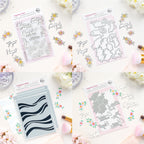 Pinkfresh Studio Fragrance Notes Clear Stamps Dies Stencils And Press Plates Bundle