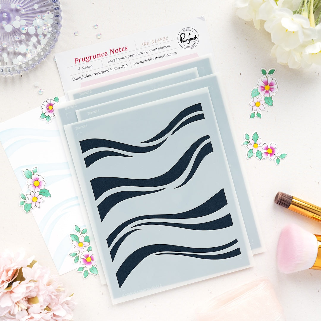 Pinkfresh Studio Fragrance Notes Stencils 314526