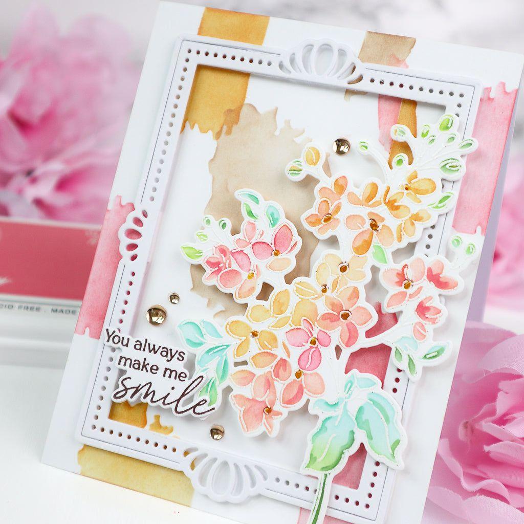 Pinkfresh Studio Framed Art Stencils 246524 Make Me Smile Card | color-code:ALT03