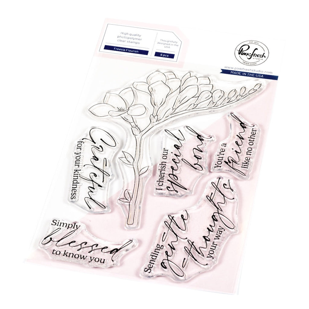 Pinkfresh Studio Freesia Flourish Clear Stamps 300025