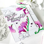 Pinkfresh Studio Freesia Flourish Clear Stamps 300025 Sending Gentle Thoughts Card