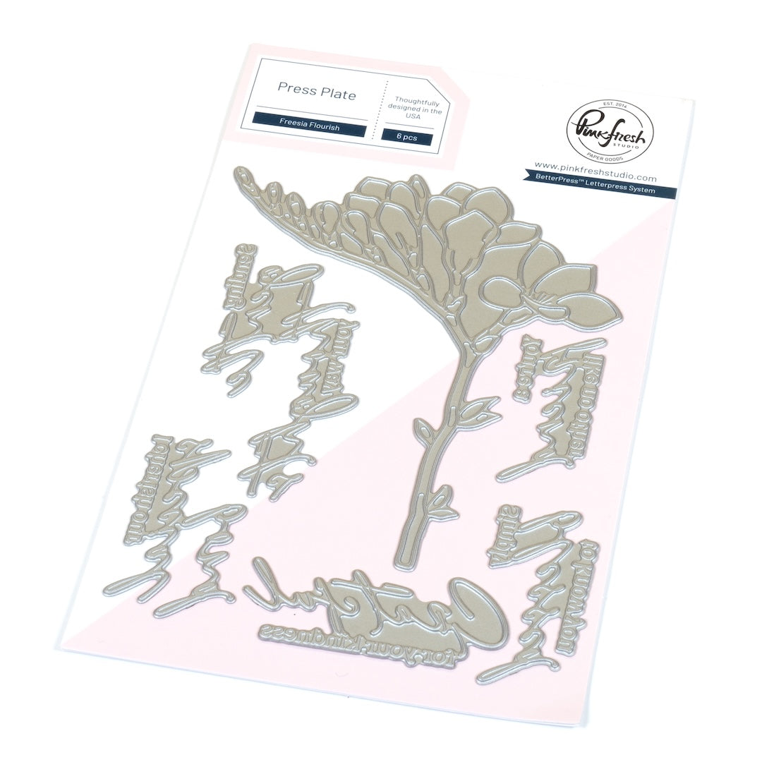 Pinkfresh Studio Freesia Flourish Press Plates 300325