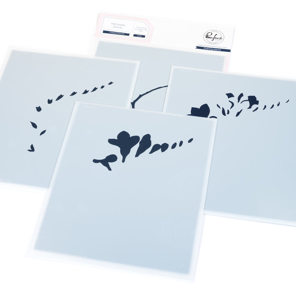 Pinkfresh Studio Freesia Flourish Stencils 300225