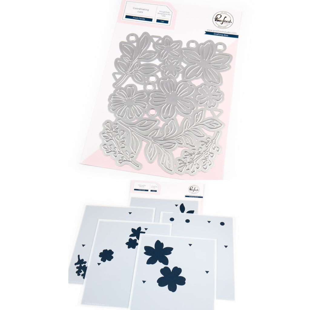 Pinkfresh Studio Fresh Florals Die And Stencils Bundle