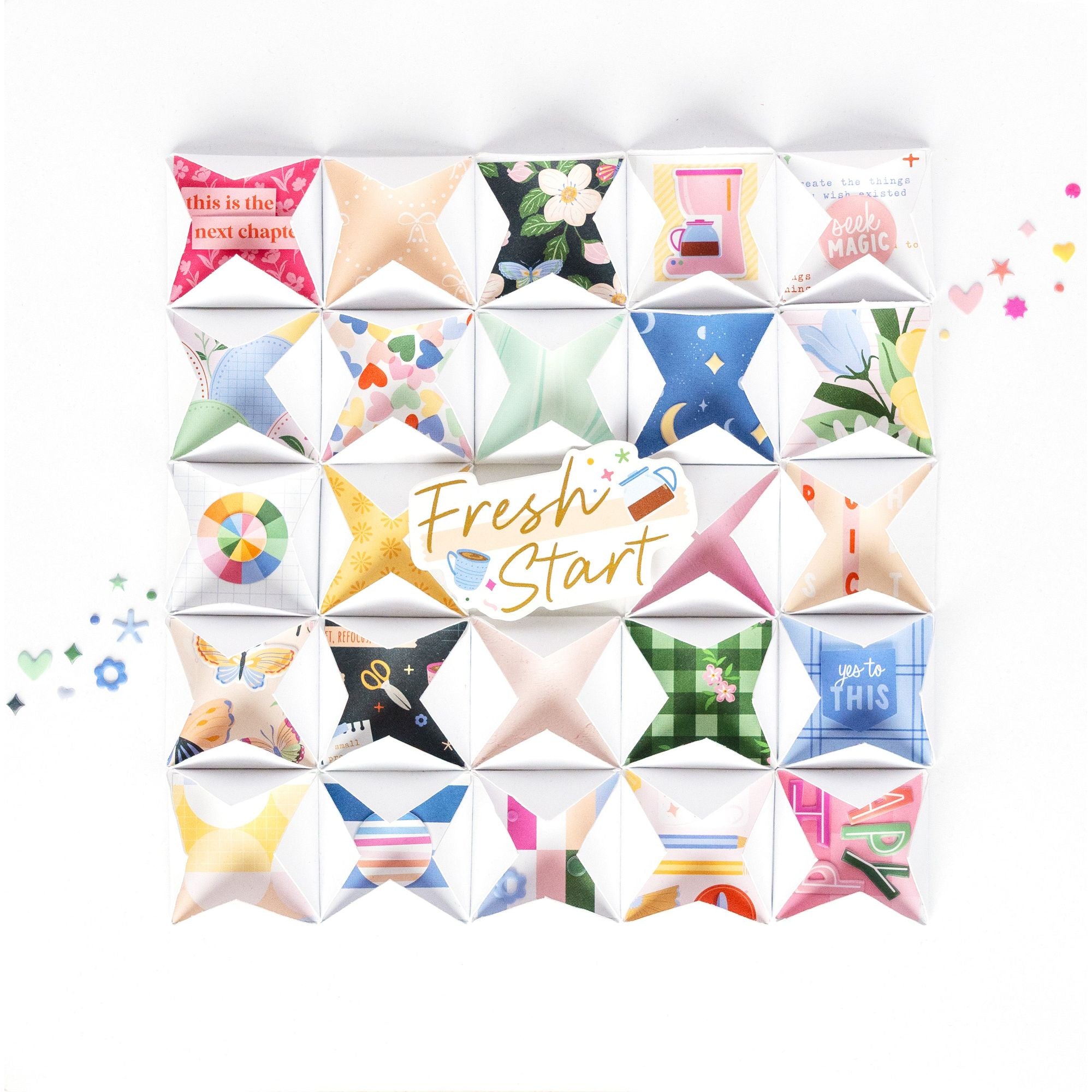 Pinkfresh Studio Fresh Start 12 x 12 Paper Pack 318526 Fresh Start Layout