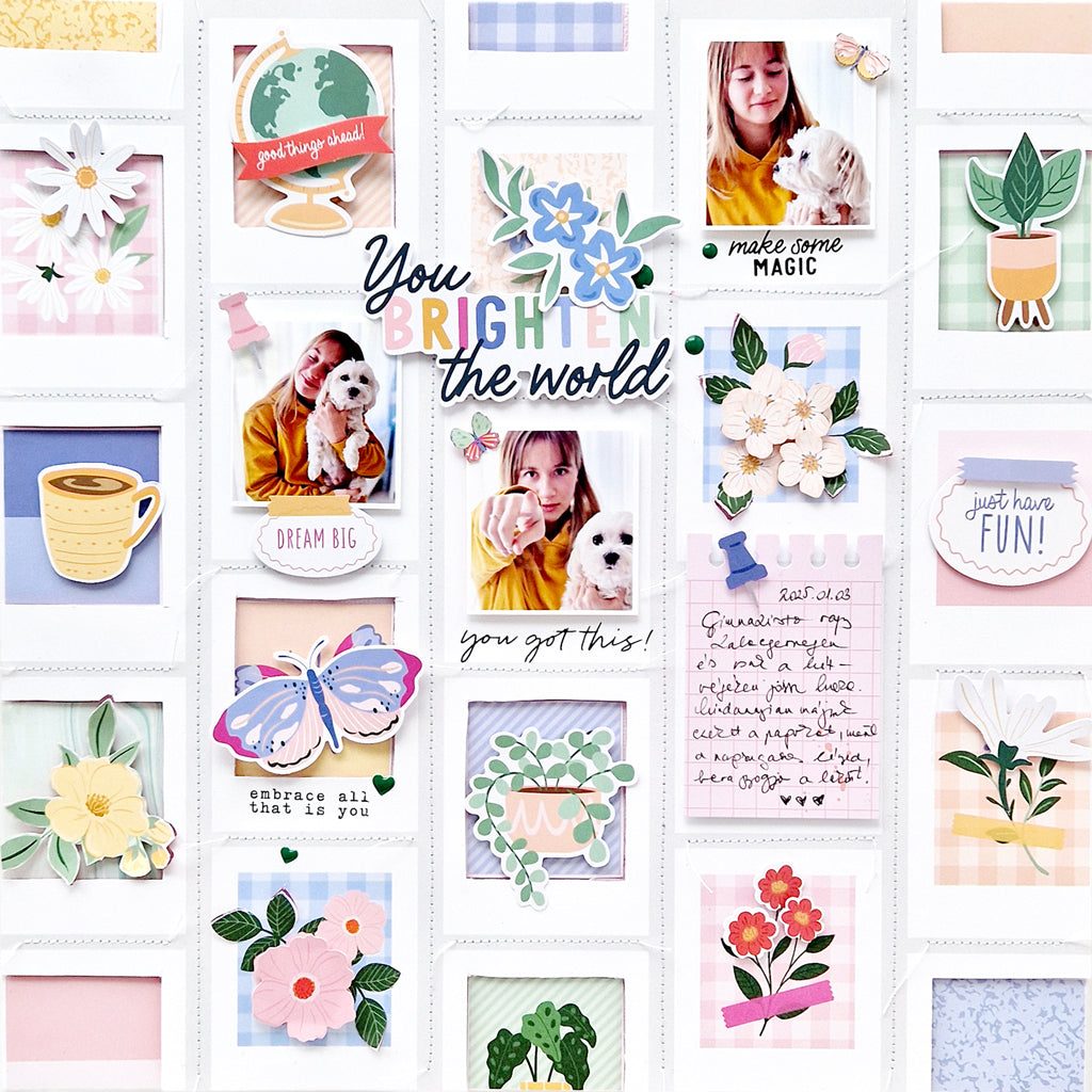Pinkfresh Studio Fresh Start 6 x 8 Paper Pack 319826 You Brighten The World Layout