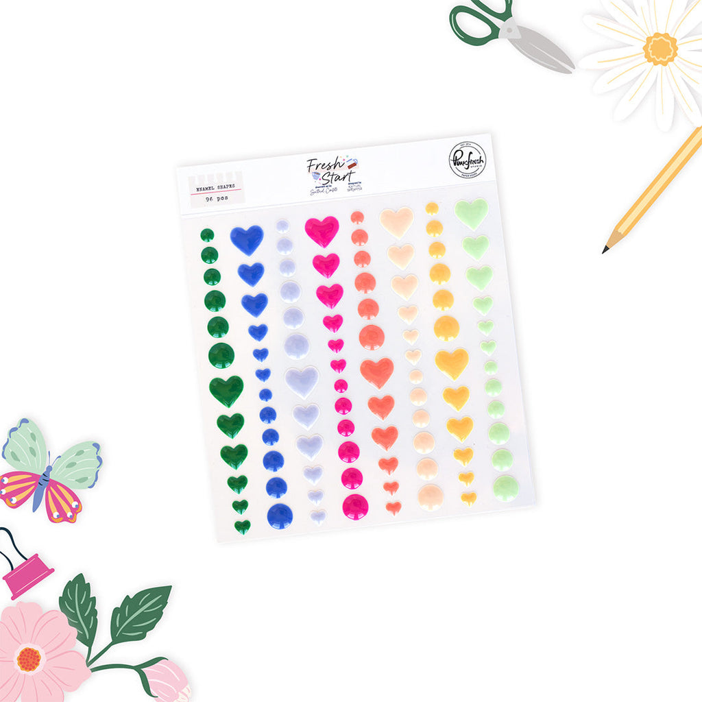 Pinkfresh Studio Fresh Start Enamel Shapes 320726