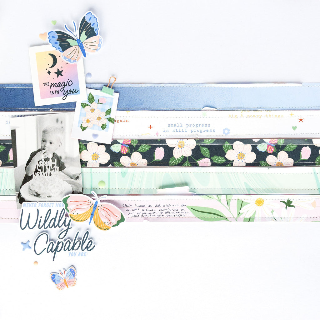 Pinkfresh Studio Fresh Start Floral Ephemera 320326 The Magic Is In You Layout