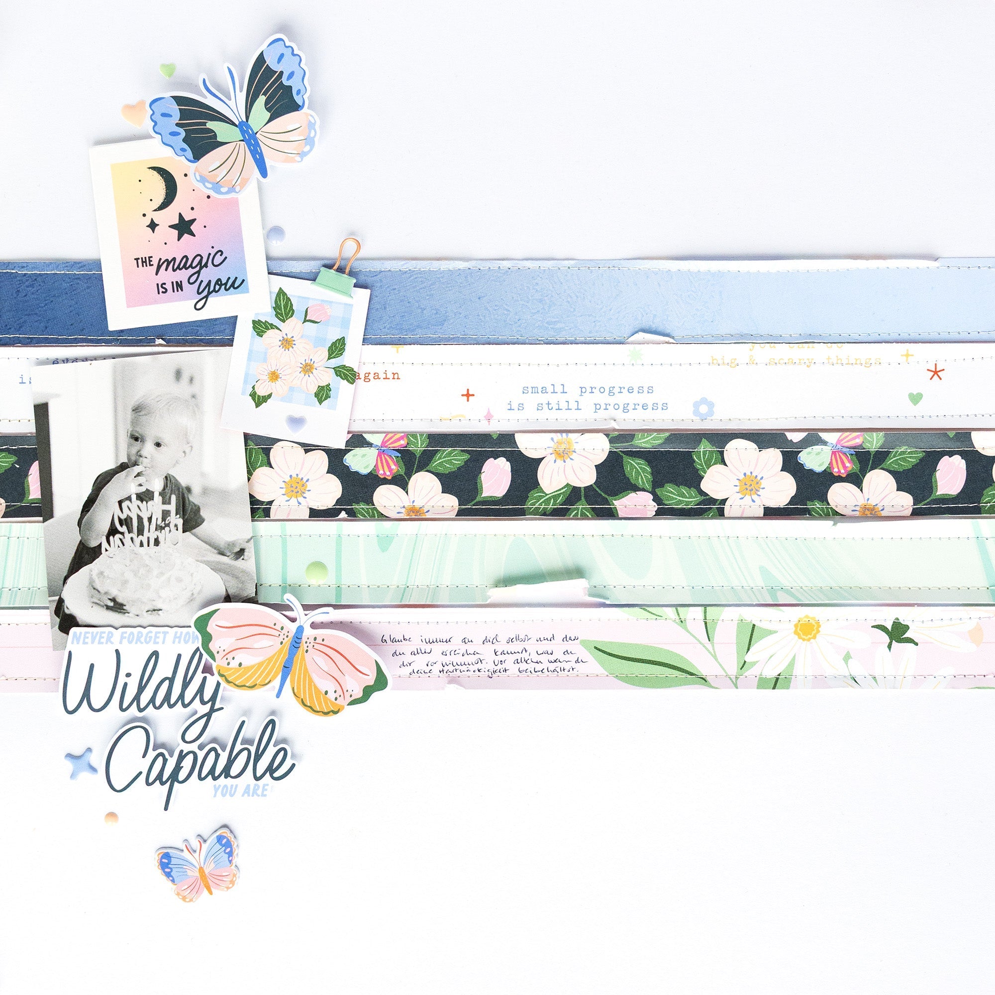 Pinkfresh Studio Fresh Start Floral Ephemera 320326 The Magic Is In You Layout
