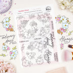Pinkfresh Studio Garden Grace Clear Stamps Dies Stencils And Washi Tape Bundle 323026 Stamps
