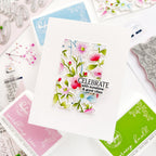 Pinkfresh Studio Garden Medley Cling Stamp 273825 Celebrate Sunshine Card