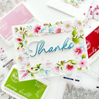 Pinkfresh Studio Garden Medley Cling Stamp 273825 Thanks Card