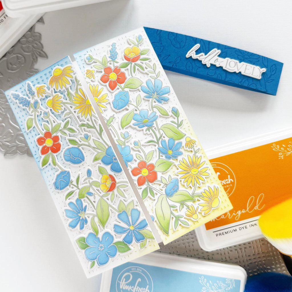 Pinkfresh Studio Garden Medley Die 277025 Hello Lovely Card
