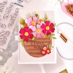 Pinkfresh Studio Garden Party Stencils 256524 Flowerpot Thank You Card