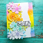 Pinkfresh Studio Garden Party Stencils 256524 Just Saying Hello Card