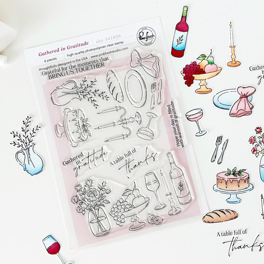 Pinkfresh Studio Gathered In Gratitude Clear Stamps 341826