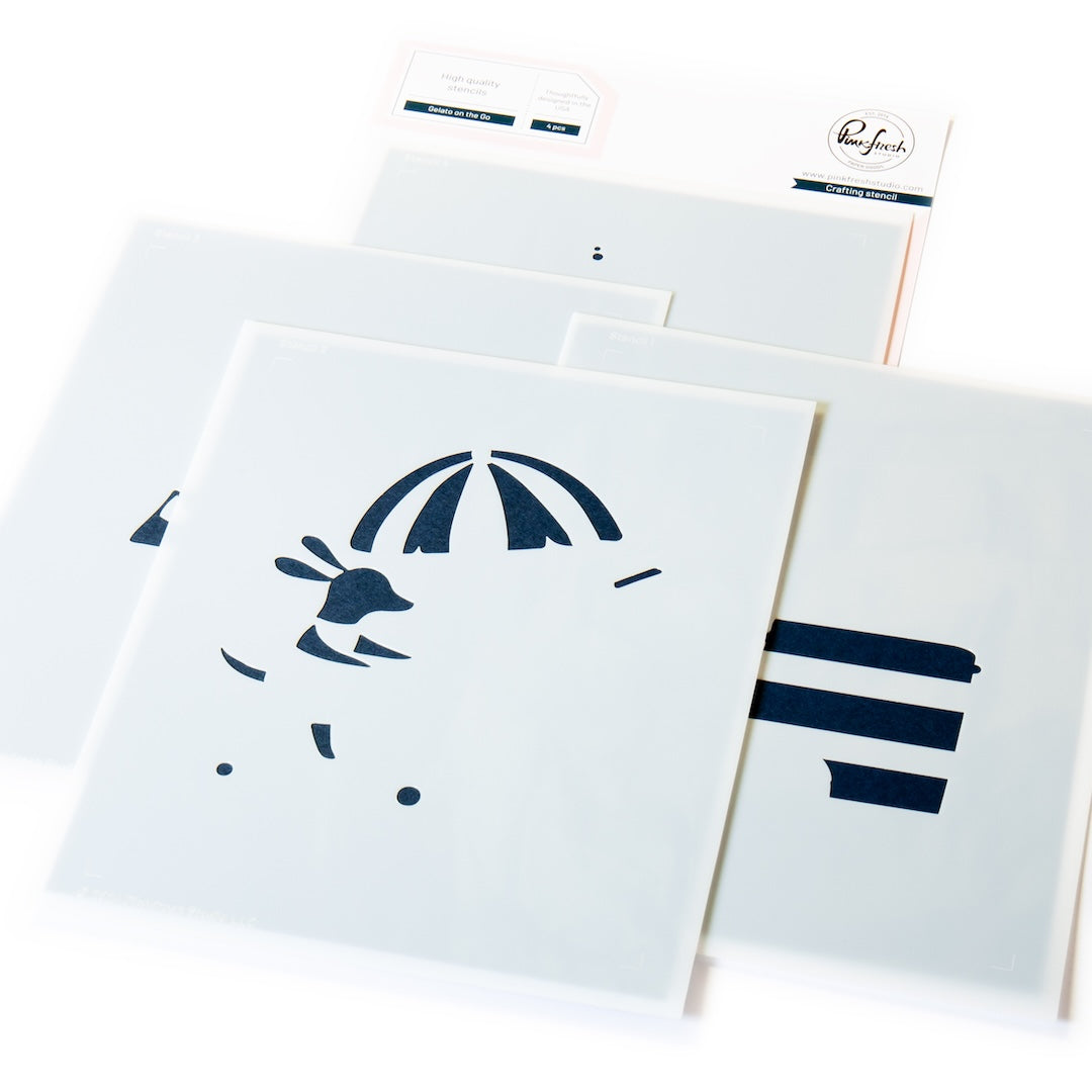 Pinkfresh Studio Gelato On The Go Stamps Dies And Stencil Bundle 279325