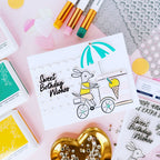 Pinkfresh Studio Gelato On The Go Stencils 279325 Sweet Birthday Wishes Card
